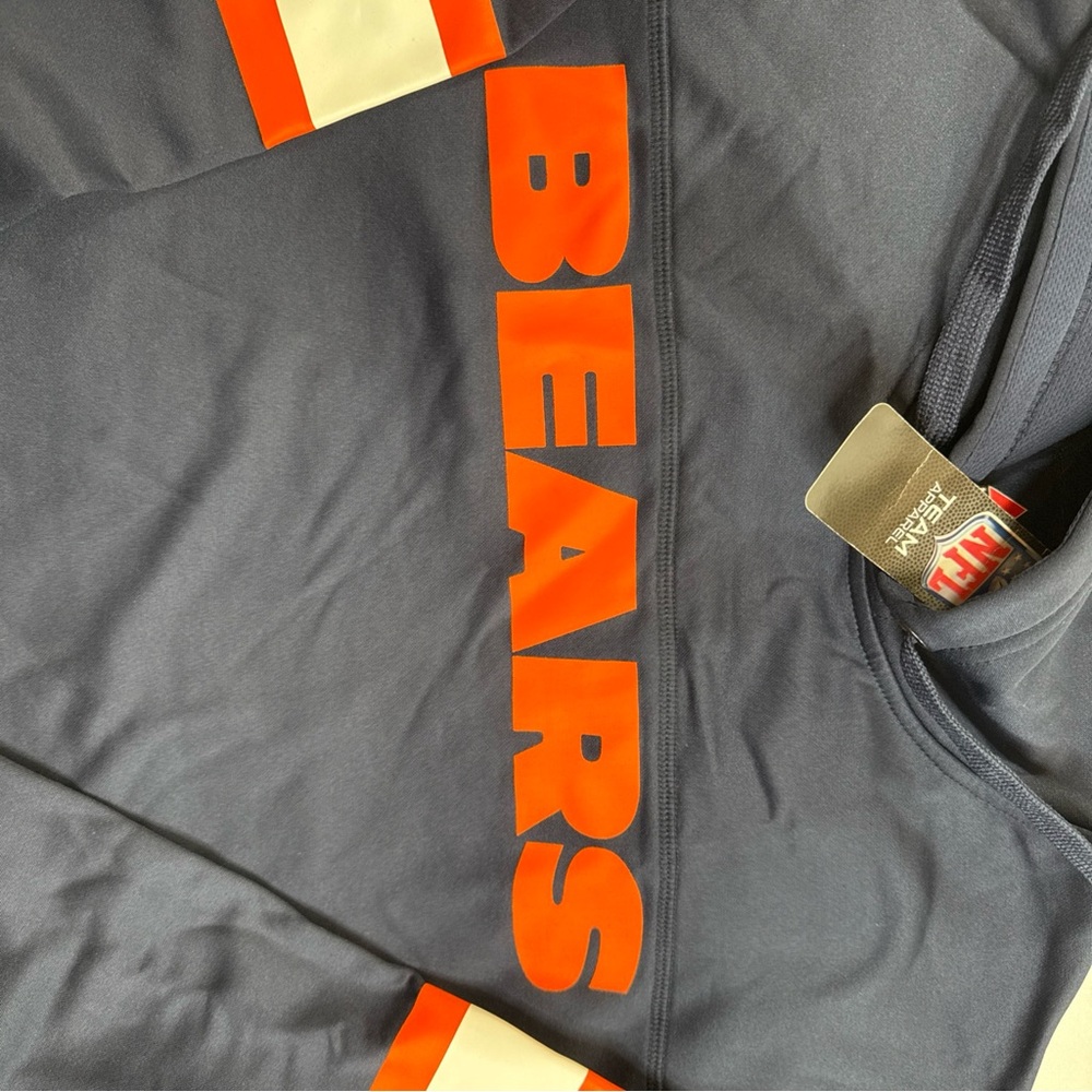 Majestic Navy Hoodie with Orange Bears Logo - Picture 4 of 6